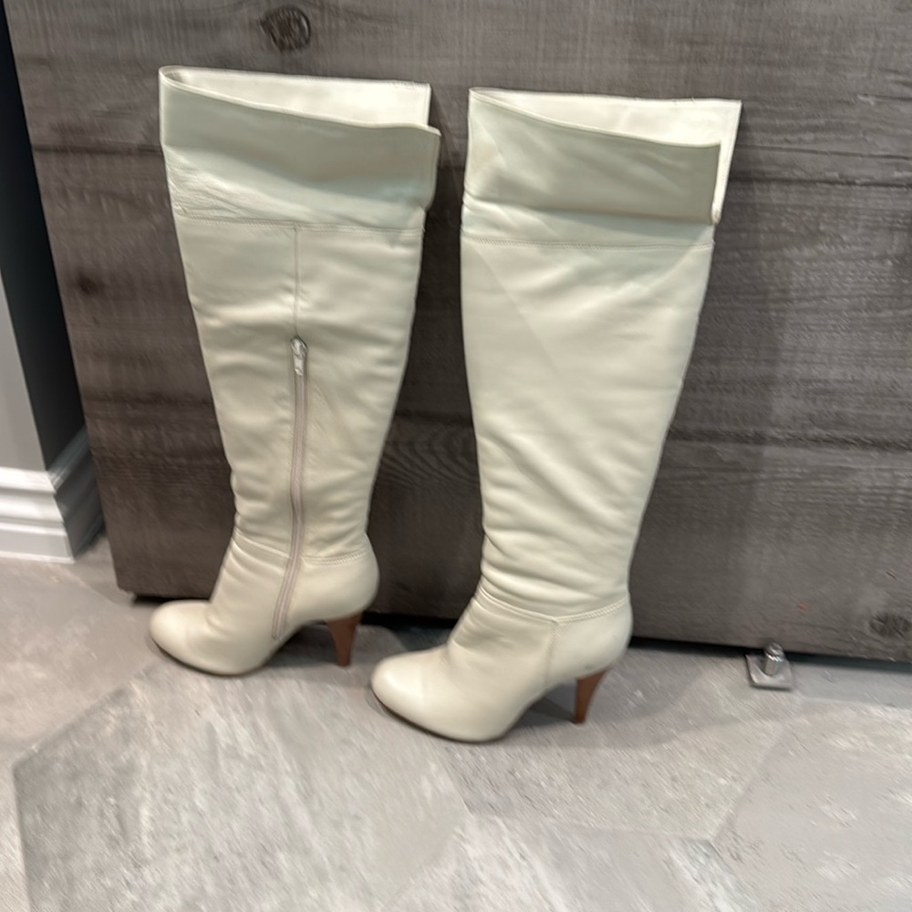 NINE WEST Ivory Heeled Boots - Style "Memento" - Size - US 8